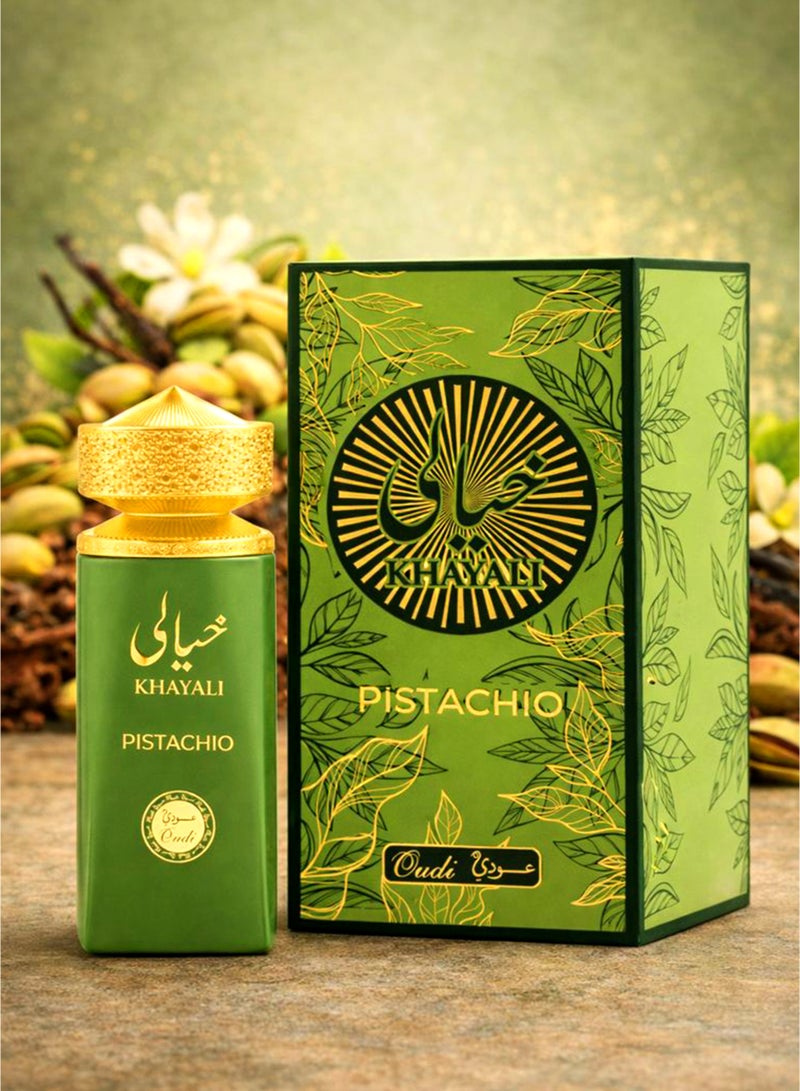 OUDI Luxury Unisex Eau De Parfum Oudi Khayali Pistachio 100ml | Long Lasting Perfume with Pistachio, Sweet Vanilla, Powdery & Woody Notes | Best Pistachio Perfume for Men & Women - Image 5